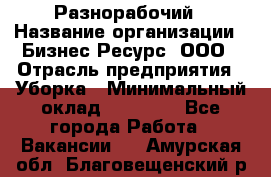 Разнорабочий › Название организации ­ Бизнес Ресурс, ООО › Отрасль предприятия ­ Уборка › Минимальный оклад ­ 22 000 - Все города Работа » Вакансии   . Амурская обл.,Благовещенский р-н